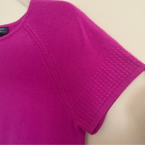 Classiques Entier Pink Sweater Top Cashmere Short Sleeve Old Money Quiet Luxury - Picture 5 of 8